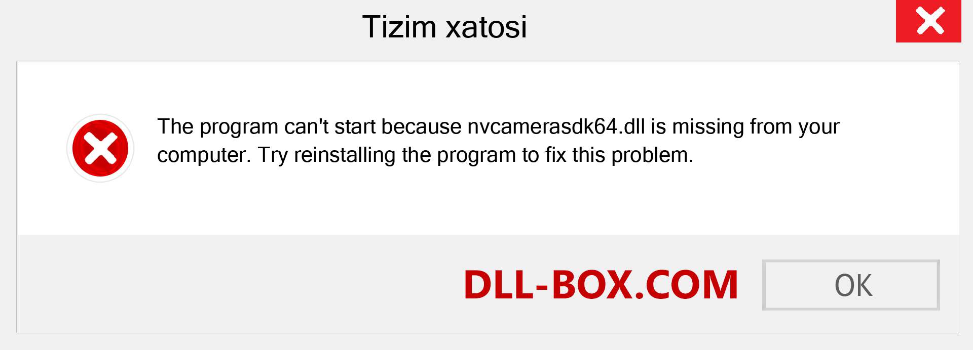 nvcamerasdk64.dll fayli yo'qolganmi?. Windows 7, 8, 10 uchun yuklab olish - Windowsda nvcamerasdk64 dll etishmayotgan xatoni tuzating, rasmlar, rasmlar